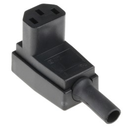 1 pcs - Bulgin C13 Right Angle Cable Mount IEC Connector Socket, 10A, 250 V