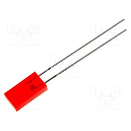 20 pcs : L-383IDT - LED, rectangular, 5x2.5mm, red, 3.2÷12.5mcd, 110°, Front: flat, 20mA