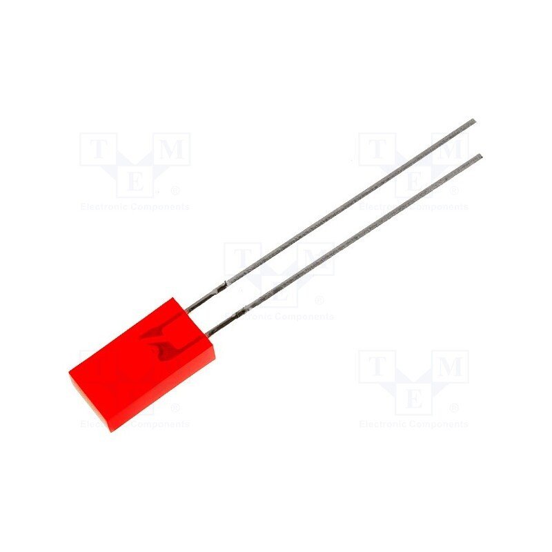 20 pcs : L-383IDT - LED, rectangular, 5x2.5mm, red, 3.2÷12.5mcd, 110°, Front: flat, 20mA