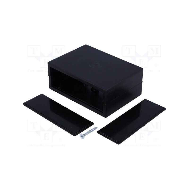 10 pcs : KM-35B BK - Enclosure: with panel, X: 64.5mm, Y: 89.2mm, Z: 35.8mm, ABS, black