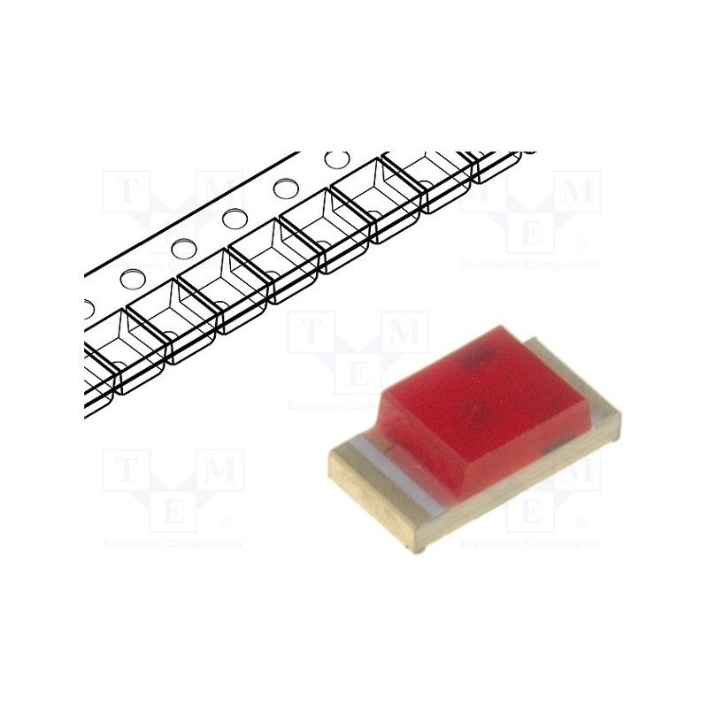 20 pcs : KP-3216ID - LED, SMD, 1206, red, 5÷12.5mcd, 3.2x1.6x1.1mm, 120°, 2÷2.5V, 20mA