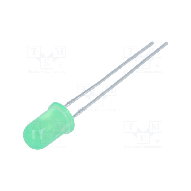 20 pcs : L-53GDLK - LED, 5mm, green, 15÷30mcd, 30°, Front: convex, 2.2÷2.5V
