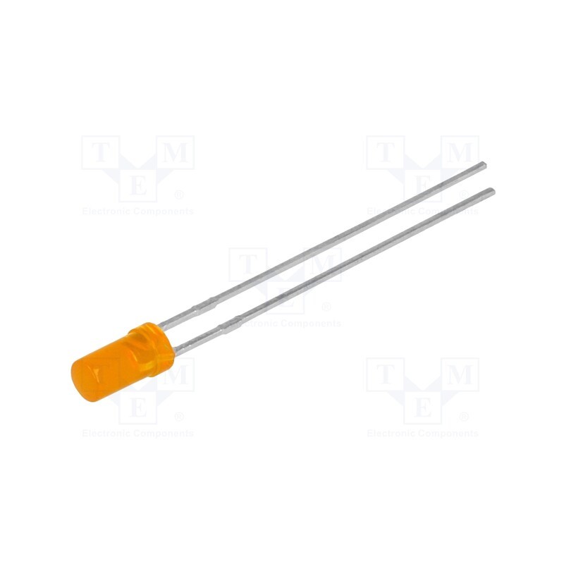 20 pcs : L-424EDT - LED, 3mm, orange, 3÷5mcd, 100°, Front: flat, 2÷2.5V, No.of term: 2