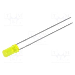 20 pcs : L-424YDT - LED, 3mm, yellow, 1÷4mcd, 100°, Front: flat, 2.1÷2.5V, No.of term: 2