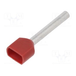 100 pcs : BM005571 - Tip: bootlace ferrule, insulated,double, copper, 1.5mm2, 18mm