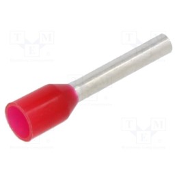 100 pcs : BM006032 - Tip: bootlace ferrule, insulated, copper, 1mm2, 10mm, tinned, red