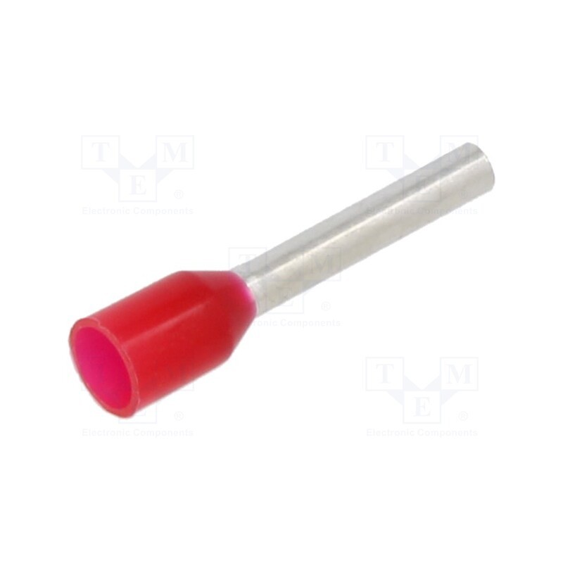 100 pcs : BM006032 - Tip: bootlace ferrule, insulated, copper, 1mm2, 10mm, tinned, red