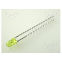 20 pcs : L-934YT - LED, 3mm, yellow, 10÷50mcd, 50°, Front: convex, 2.1÷2.5V