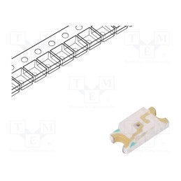 20 pcs : 15-21SURC/S530-A2/3T - LED, SMD, 1206, red, 15÷38mcd, 3.2x1.5x1.1mm, 140°, 2÷2.4V, 20mA