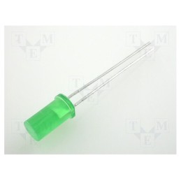 20 pcs : L-483GDT - LED, 5mm, green, 1÷4mcd, 100°, Front: flat, 2.2÷2.5V, No.of term: 2