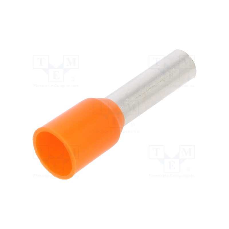 100 pcs : BM00708 - Tip: bootlace ferrule, insulated, copper, 4mm2, 10mm, tinned, 12AWG