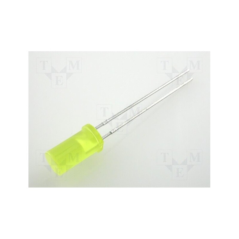 20 pcs : L-483YDT - LED, 5mm, yellow, 1÷4mcd, 100°, Front: flat, 2.1÷2.5V, No.of term: 2