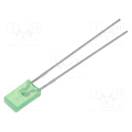 20 pcs : L-144GDT - LED, rectangular, 3.9x1.9mm, green, 1÷4mcd, 110°, Front: flat, 20mA