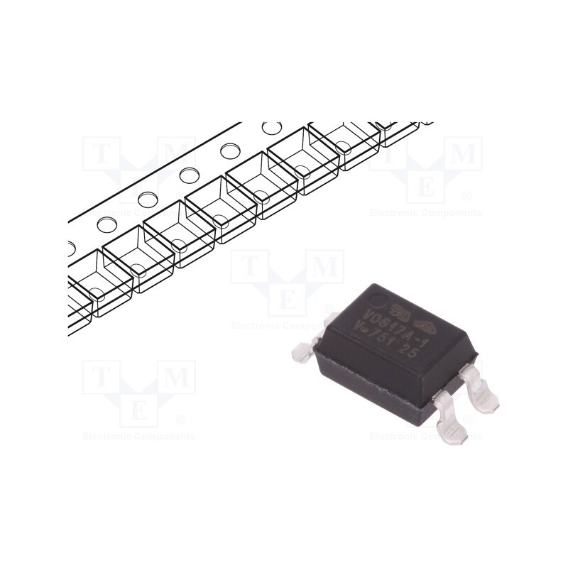 10 pcs : VO617A-1X017T - Optocoupler, SMD, Ch: 1, OUT: transistor, Uinsul: 5.3kV, Uce: 80V