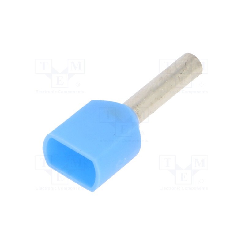 100 pcs : BM00753 - Tip: bootlace ferrule, insulated,double, copper, 0.75mm2, 8mm