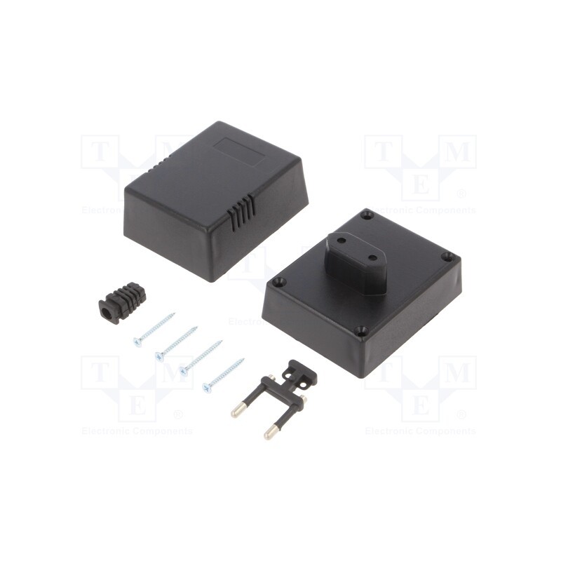 10 pcs : Z21 ABS - Enclosure: for power supplies, X: 55mm, Y: 82mm, Z: 64mm, ABS, black