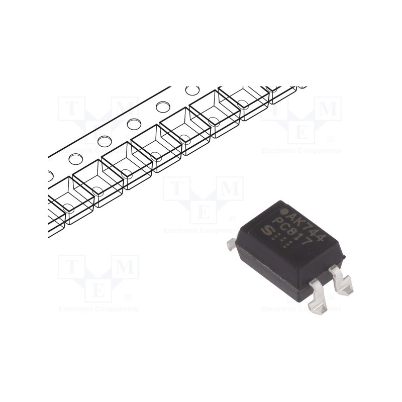 10 pcs : PC817X1NIP1B - Optocoupler, SMD, Ch: 1, OUT: transistor, Uinsul: 5kV, Uce: 80V, PC817