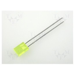 20 pcs : L-113YDT - LED, rectangular, 5x2mm, yellow, 2÷8mcd, 110°, Front: flat, 20mA