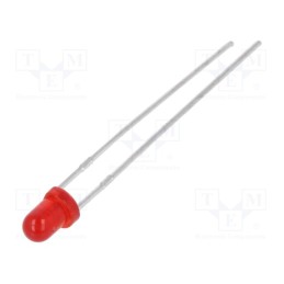 20 pcs : L-34ID - LED, 3mm, red, 12÷25mcd, 60°, Front: convex, 1.9÷2.5V, No.of term: 2