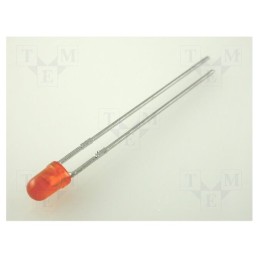 20 pcs : L-934ND - LED, 3mm, orange, 8÷50mcd, 60°, Front: convex, 2.05÷2.5V