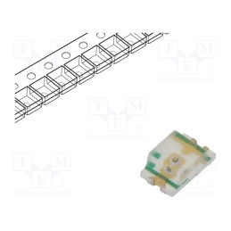 20 pcs : SML-H12P8TT86 - LED, SMD, 0805, green, 2.5÷4mcd, 2x1.25x0.8mm, 2.2V, 20mA, 54mW