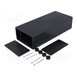 10 pcs : Z5B - Enclosure: with panel, X: 90mm, Y: 200mm, Z: 49mm, polystyrene, black
