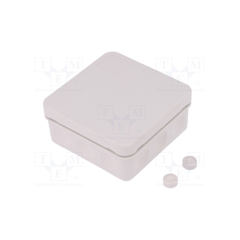 10 pcs : 34491201 - Enclosure: junction box, X: 85mm, Y: 85mm, Z: 37mm, polypropylene PP