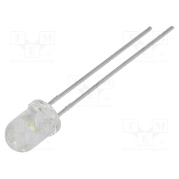 10 pcs : C513A-WSN-CY0Z0231 - LED, 5mm, white cold, 5860÷12000mcd, 55°, Front: convex, 3.2÷4V