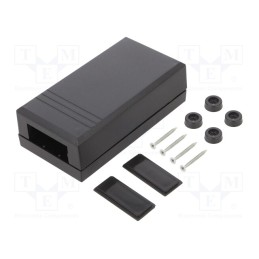 10 pcs : Z36 ABS - Enclosure: multipurpose, X: 66mm, Y: 124mm, Z: 41mm, ABS, black