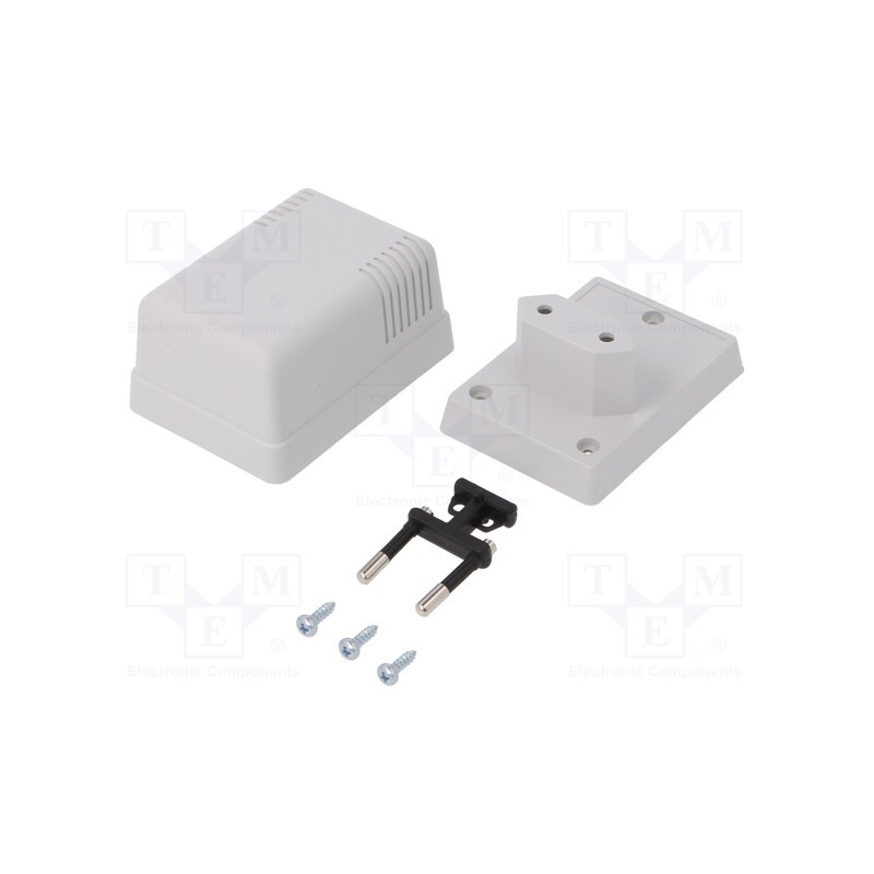 10 pcs : KM-47N/GY - Enclosure: for power supplies, X: 52mm, Y: 70mm, Z: 47mm, ABS, grey