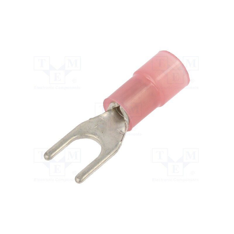 100 pcs : BM80120 - Tip: fork, M4, Ø: 4.2mm, 0.25÷1.5mm2, crimped, for cable, insulated