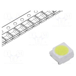 10 pcs : IN-P32AT5UW - LED, SMD, 3528,PLCC2, white, 600mcd, 120°, 5mA, 2.7÷3V, Front: flat