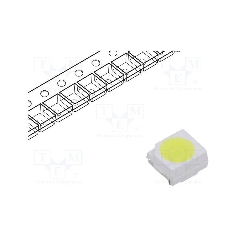 10 pcs : IN-P32AT5UW - LED, SMD, 3528,PLCC2, white, 600mcd, 120°, 5mA, 2.7÷3V, Front: flat