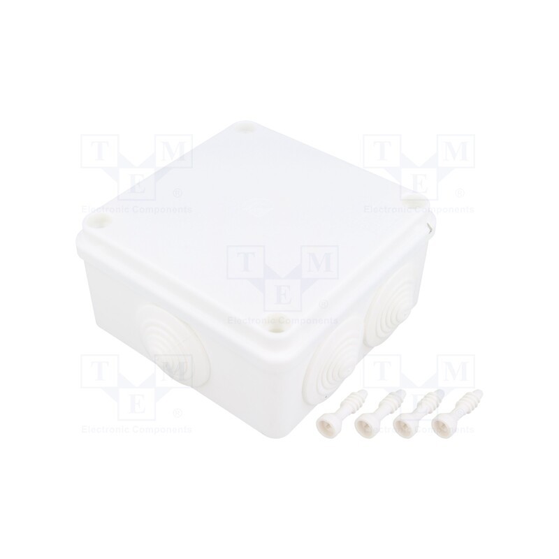 10 pcs : S-BOX 106B - Enclosure: junction box, X: 100mm, Y: 100mm, Z: 50mm, IP65, white