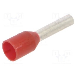500 pcs : BM90504 - Tip: bootlace ferrule, insulated, copper, 1.5mm2, 8mm, tinned, red