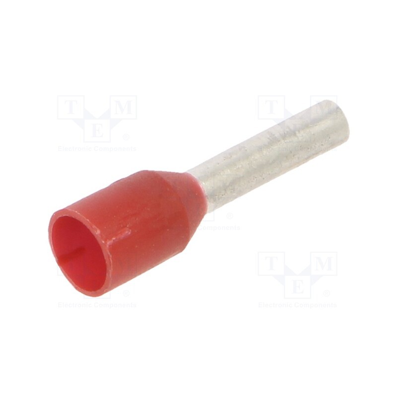 500 pcs : BM90504 - Tip: bootlace ferrule, insulated, copper, 1.5mm2, 8mm, tinned, red