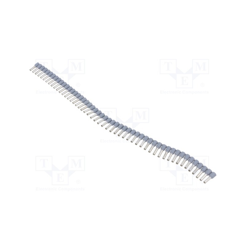 100 pcs : BM90706 - Tip: bootlace ferrule, insulated, copper, 2.5mm2, 8mm, tinned, grey