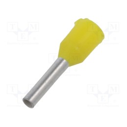 100 pcs : BM91503 - Tip: bootlace ferrule, insulated, copper, 1mm2, 8mm, tinned, yellow