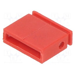 50 pcs : CAB 5 ZR - Jumper, pin strips, female, closed, 5.08mm, 1x2, tinned, 3A, red