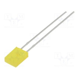 10 pcs : SSL-LX2573YD - LED, rectangular, 2x5x7mm, yellow, 10mcd, 110°, Front: flat, 20mA