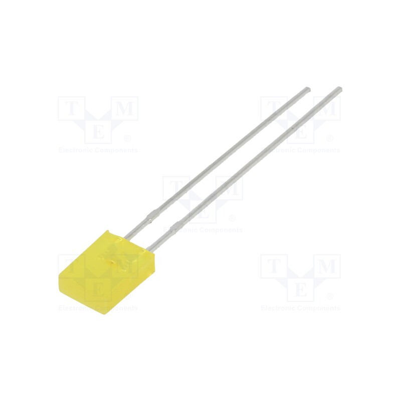 10 pcs : SSL-LX2573YD - LED, rectangular, 2x5x7mm, yellow, 10mcd, 110°, Front: flat, 20mA