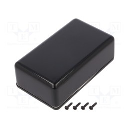 10 pcs : KM-55/BK - Enclosure: multipurpose, X: 70mm, Y: 120mm, Z: 40mm, ABS, black, IP55