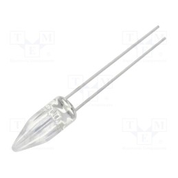 10 pcs : OSPG5AA1B - LED, 5mm, green, 1560÷3000mcd, 130°, 3.1÷3.6V, 20mA, Front: Rocket