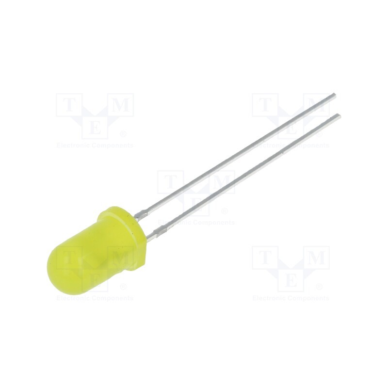 10 pcs : OSY5MS5B64A - LED, 5mm, yellow, blinking, 1120÷1560mcd, 60°, 3÷5V, 20mA, 1.8Hz