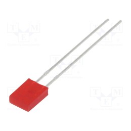 10 pcs : SSL-LX2573ID - LED, rectangular, 2x5x7mm, red, 4mcd, 140°, Front: flat, 10mA