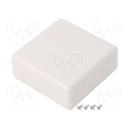 10 pcs : PP118W-S - Enclosure: multipurpose, X: 71mm, Y: 71mm, Z: 21mm, ABS, white