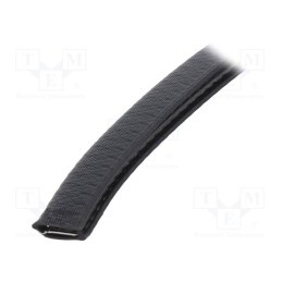 10 m : UT-4.10.2 - Hole and edge shield, PVC, L: 10m, black, H: 16mm, W: 10.5mm