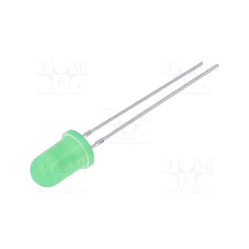 10 pcs : OSG5DS5B64A - LED, 5mm, green, blinking, 2180÷3000mcd, 60°, 3÷5V, 20mA, 1.8Hz