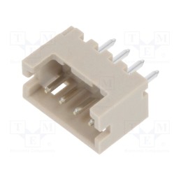 50 pcs : DF13-4P-1.25DSA - Socket, wire-board, male, DF13, 1.25mm, PIN: 4, THT, on PCBs, tinned