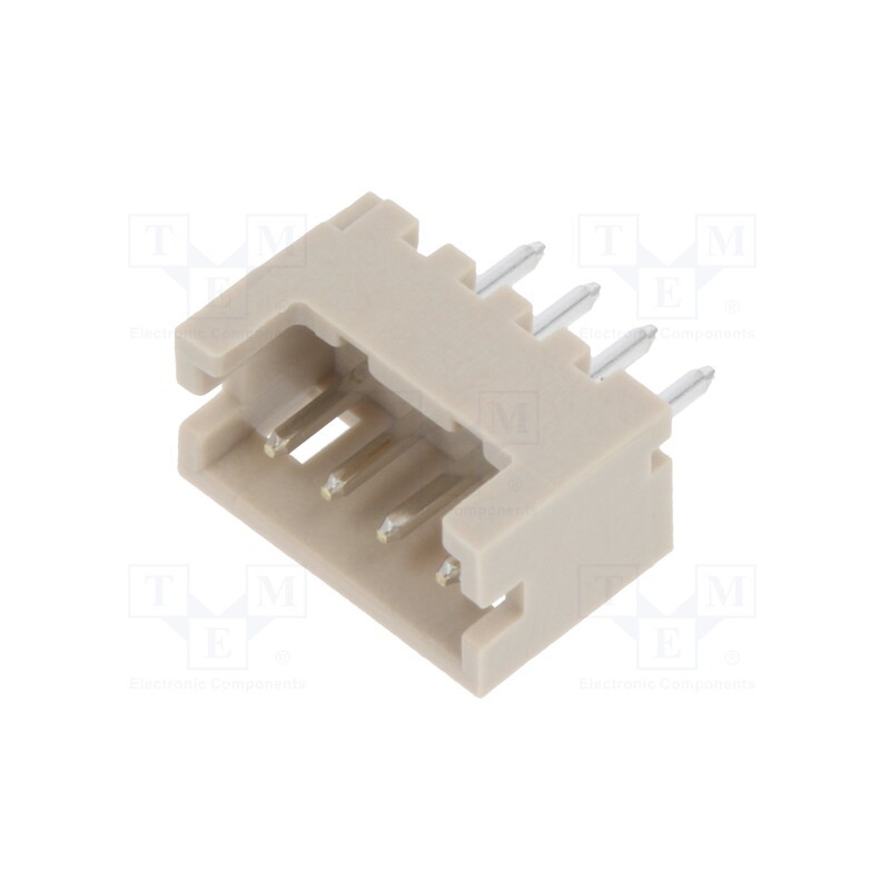50 pcs : DF13-4P-1.25DSA - Socket, wire-board, male, DF13, 1.25mm, PIN: 4, THT, on PCBs, tinned